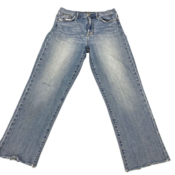 Hudson Jeans Straight Leg Crop Jeans Medium Wash Women Sz 30 Distressed - Picture 6 of 16